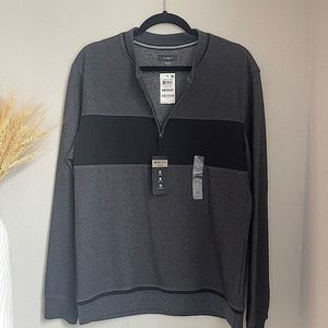 Alfani Men's Charcoal Quarter Zip Sweater - Size M